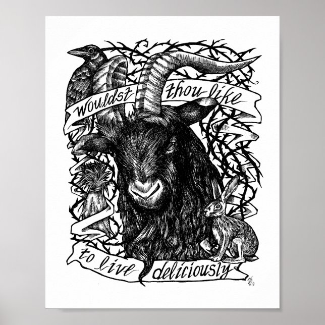 Poster Black Phillip "Live Delicious" (Frente)
