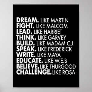 Poster Black Power Historic Black Leaders African Black H