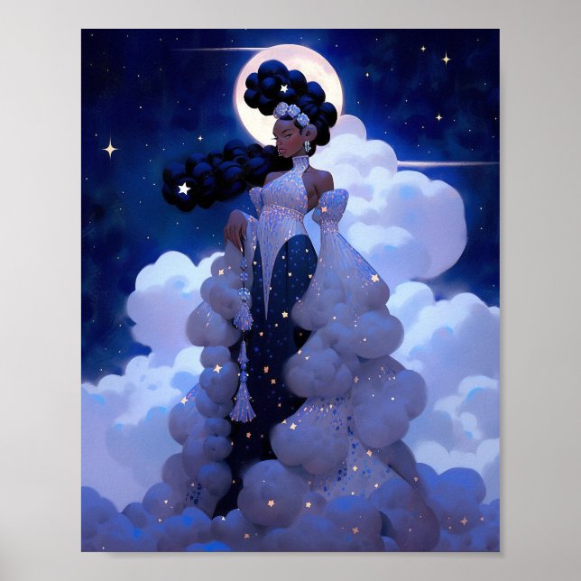 Poster Black Princess Fantasy Art (Frente)