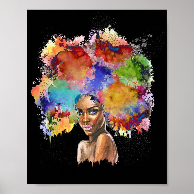 Poster Black Queen Afro Melanin Art African American (Frente)