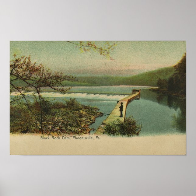 Poster Black Rock Dam Schuylkill River Phoenixville PA (Frente)