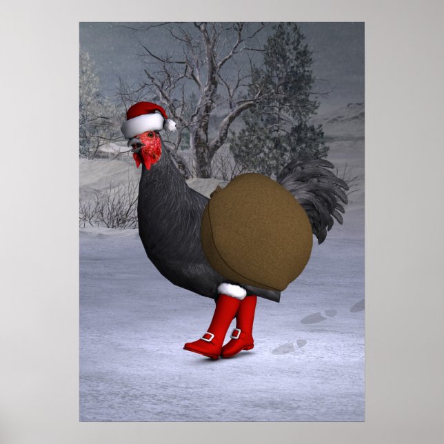 Póster Black Rooster Santa Claus (Frente)