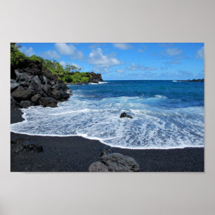 Poster Black Sand Beach, Waianapanapa State Park, Maui Po