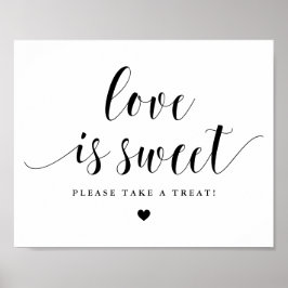 Poster Black Script Love é Sweet, por favor, faça um trat