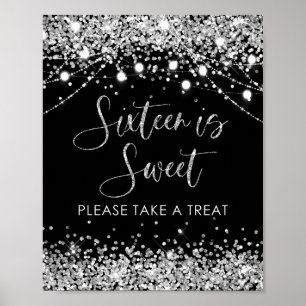 Poster Black Silver Sweet Sessenta é o Sinal de Doce