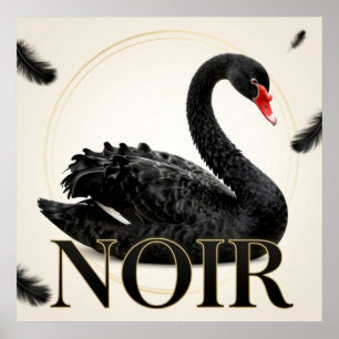 Poster Black Swan Champagne Gold Moda