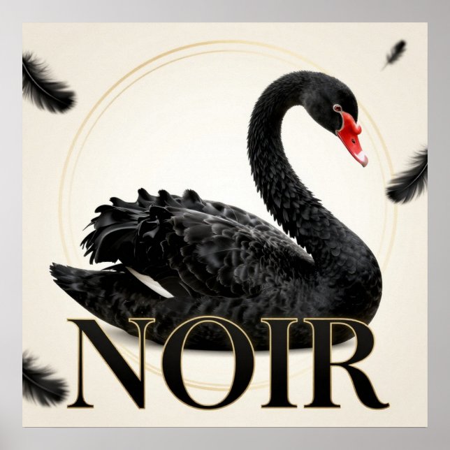 Poster Black Swan Champagne Gold Moda (Frente)