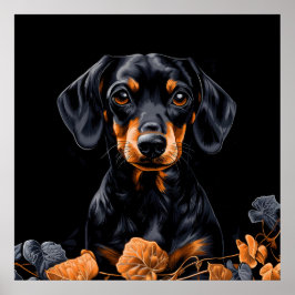 Poster Black & Tan Dachshund