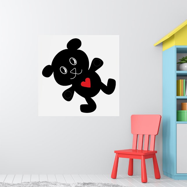 Poster Black Teddy Bear Love (Criador carregado)