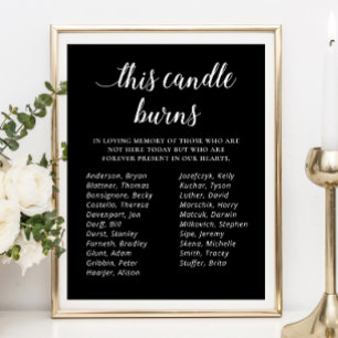 Poster Black This Candle Burns Class Reunion Memorial