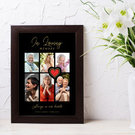 Poster Black Trendy Collage 6 Fotos Coração Vermelho Mode