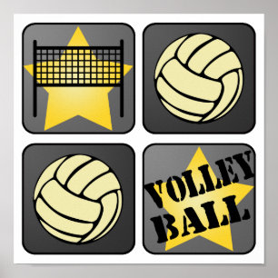 Póster Black Volleyball