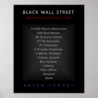 Poster Black Wall Street - Nunca Esqueça