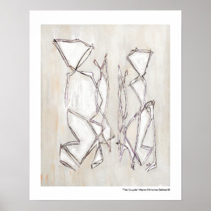 Póster Black White Abstract, Couple for Wedding Gifts