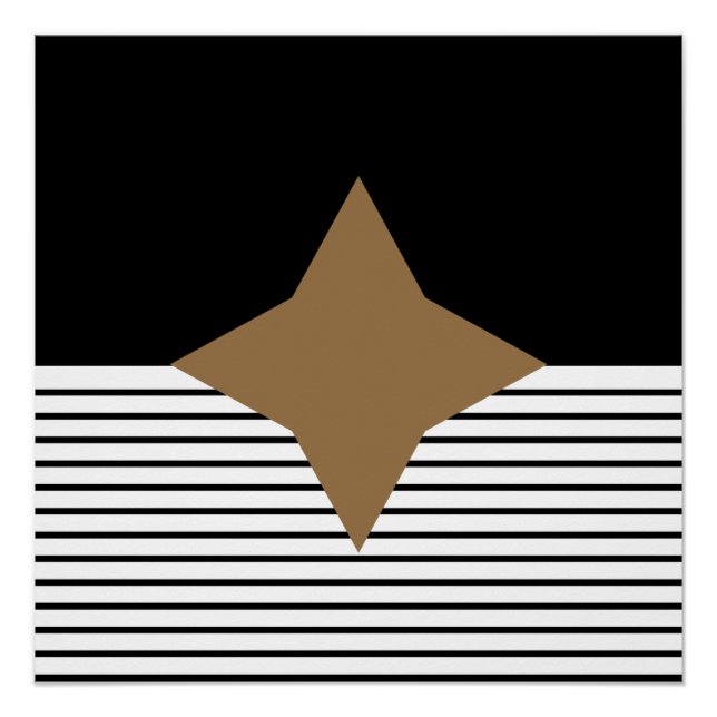 Póster Black White Art Brown Diamond (Frente)