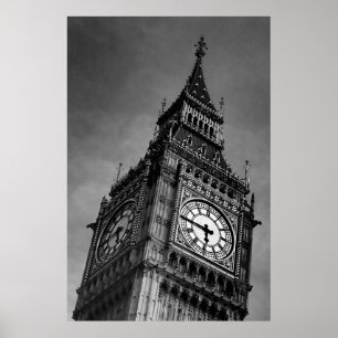 Poster Black & White Big Ben Art Photography