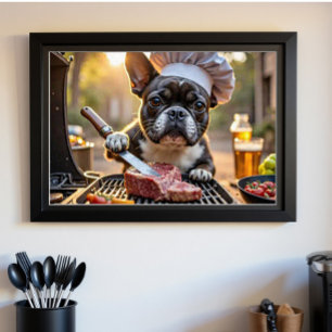 Poster Black White Buldogue Grillmaster