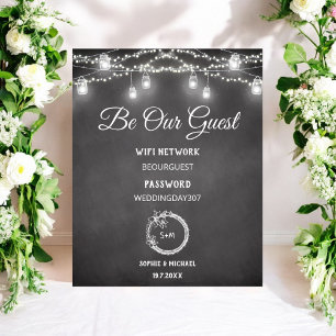 Poster Black White Seja Nosso Sinal De Casamento WiFi Con