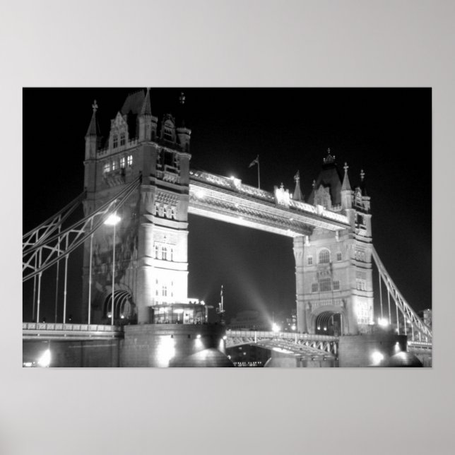 Póster Black White Tower Bridge (Frente)