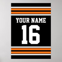 Black with Orange White Stripes Team Jersey