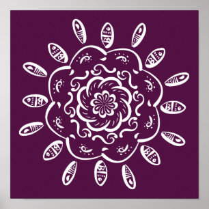 Póster Blackberry Mandala