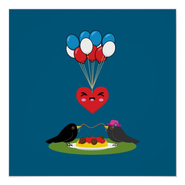 Póster Blackbird's Spaghetti Meatballs Valentine's Date (Frente)