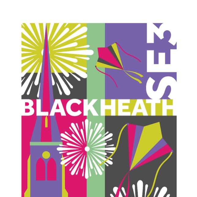Poster Blackheath, montagem gráfica de design SE3 (Blackheath, SE3, London graphic design poster)