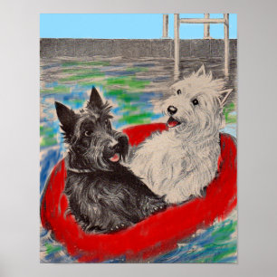 Poster Blackie e Whitie numa jangada