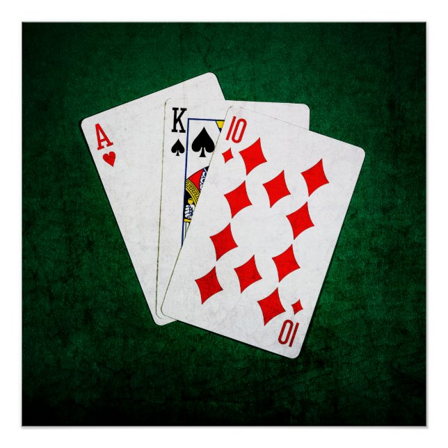 Póster Blackjack 21 ponto - Ace, King, Dez (Frente)