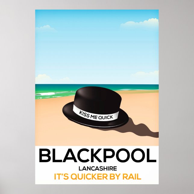 Póster Blackpool "me beije rápido" que viagem (Frente)