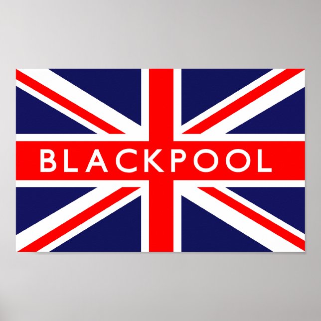 Poster Blackpool UK Flag (Frente)