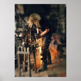 Póster Blacksmith no trabalho