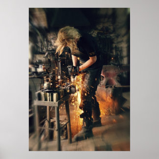 Póster Blacksmith no trabalho