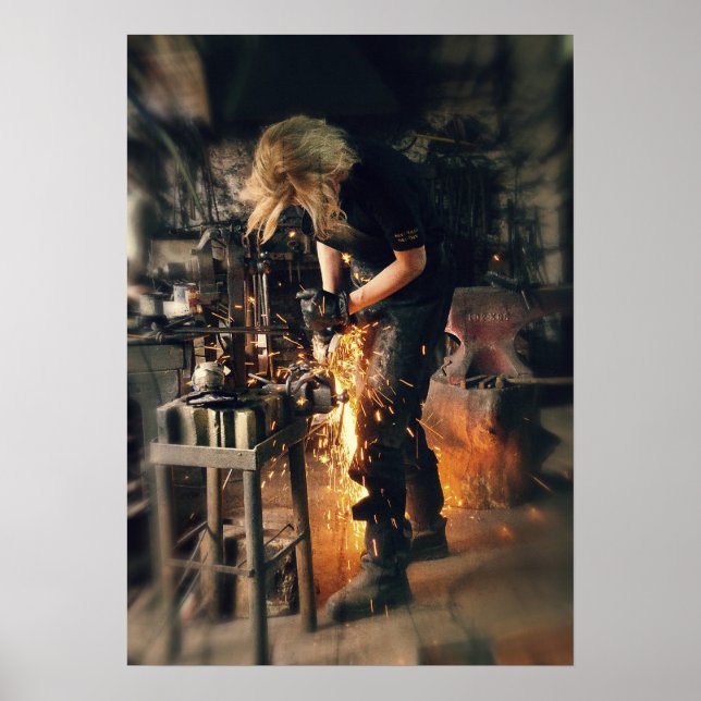 Póster Blacksmith no trabalho (Frente)