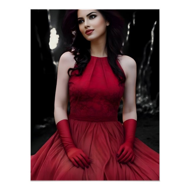 Póster BlackWhiteRed glossy poster (Frente)