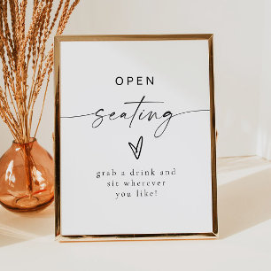 Poster BLAIR Moderno Casamento Boêmiano Seating Aberto