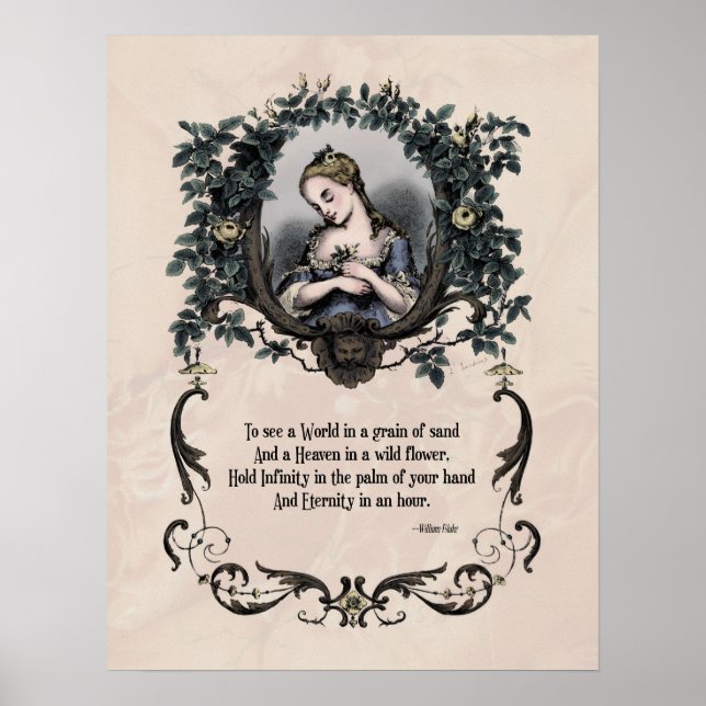 Poster Blake "To See a World" Poesia Vitoriana Art 17x22 (Frente)