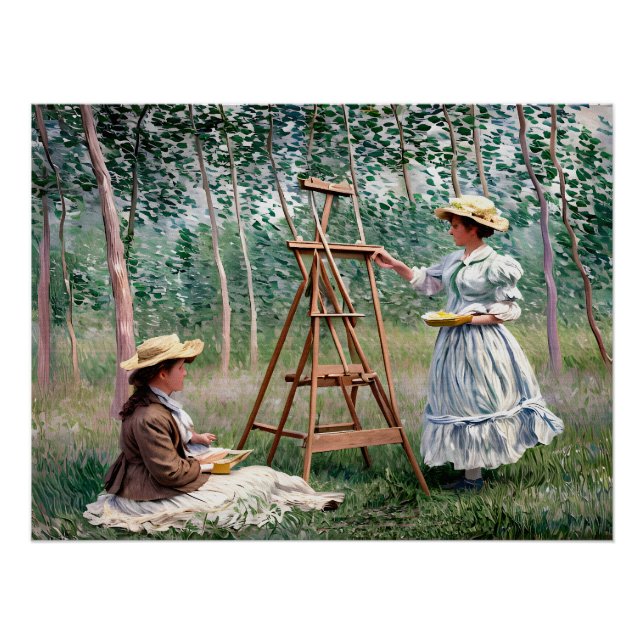 Póster Blanche Hoschedé em Seu Easel (Frente)