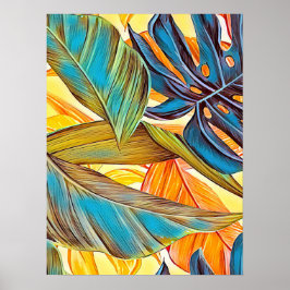 Poster Blätter em Farben