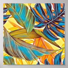 Poster Blätter em Farben