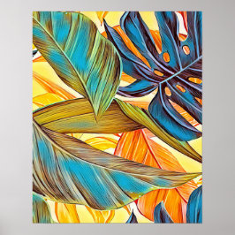 Poster Blätter em Farben