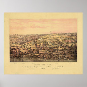 Póster Bldgs centenários Fairmount PK do PA 1876 de