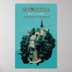 Poster Bled Lake, Julian Alps, Eslovênia