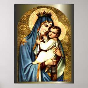Poster Blessed Virgin Mary and Infant Child Jesus