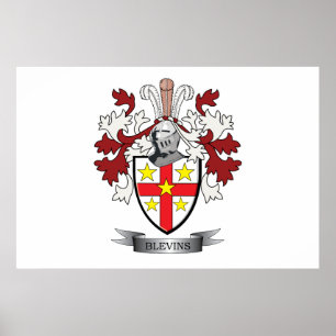 Póster Blevins Family Crest Casaco de Braços
