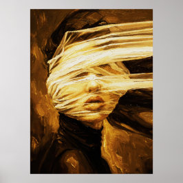Poster Blindfolded Woman – Surreal Oil Art