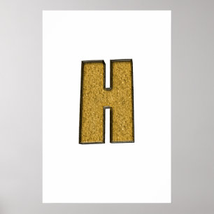 Póster Bling Dourado H