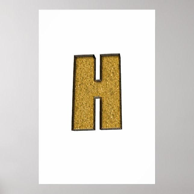 Póster Bling Dourado H (Frente)