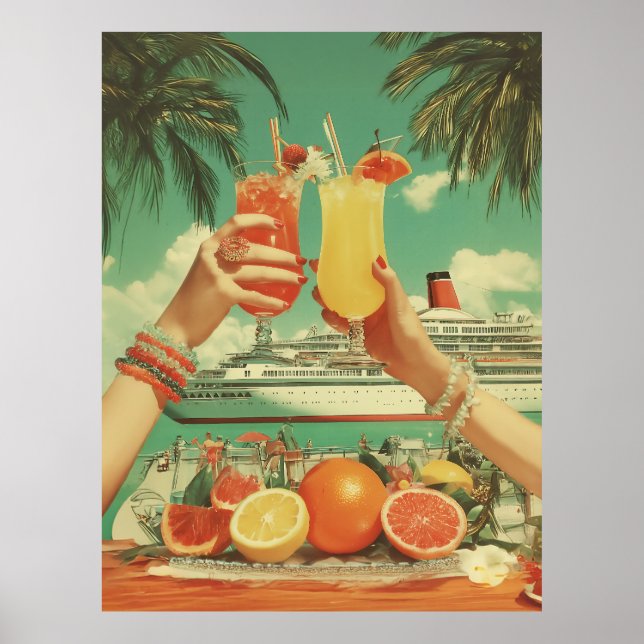 Poster Bliss de coquetel de cruzeiro tropical (Frente)