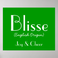Blisse English Origine Com Significado Em Verde I